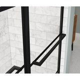 Incognito 57 Shaker 56-59 x 56 3/4 in. 8mm Bypass Tub Door for Alcove Installation with Shaker glass in Matte Black
