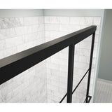 Incognito 76 Shaker 44-47 x 76 in. 8mm Bypass Shower Door for Alcove Installation with Shaker glass in Matte Black