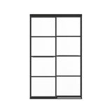 Incognito 76 Shaker 44-47 x 76 in. 8mm Bypass Shower Door for Alcove Installation with Shaker glass in Matte Black