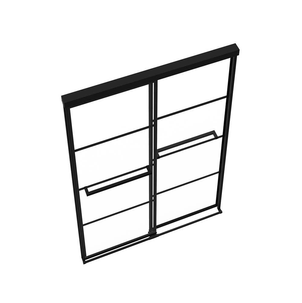 Incognito 76 Shaker 44-47 x 76 in. 8mm Bypass Shower Door for Alcove Installation with Shaker glass in Matte Black