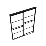 Incognito 76 Shaker 44-47 x 76 in. 8mm Bypass Shower Door for Alcove Installation with Shaker glass in Matte Black
