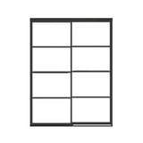 Incognito 76 Shaker 56-59 x 76 in. 8mm Bypass Shower Door for Alcove Installation with Shaker glass in Matte Black