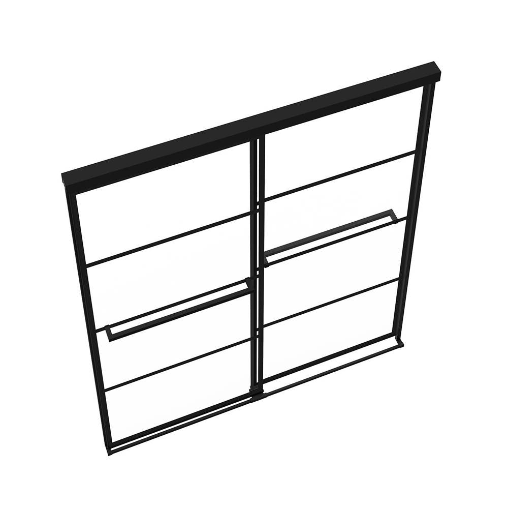 Incognito 76 Shaker 56-59 x 76 in. 8mm Bypass Shower Door for Alcove Installation with Shaker glass in Matte Black