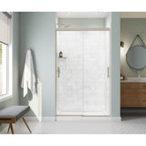 Maax - Incognito 76 44-47 x 76 in. 8mm Bypass Shower Door for Alcove Installation with Clear glass in Brushed Nickel