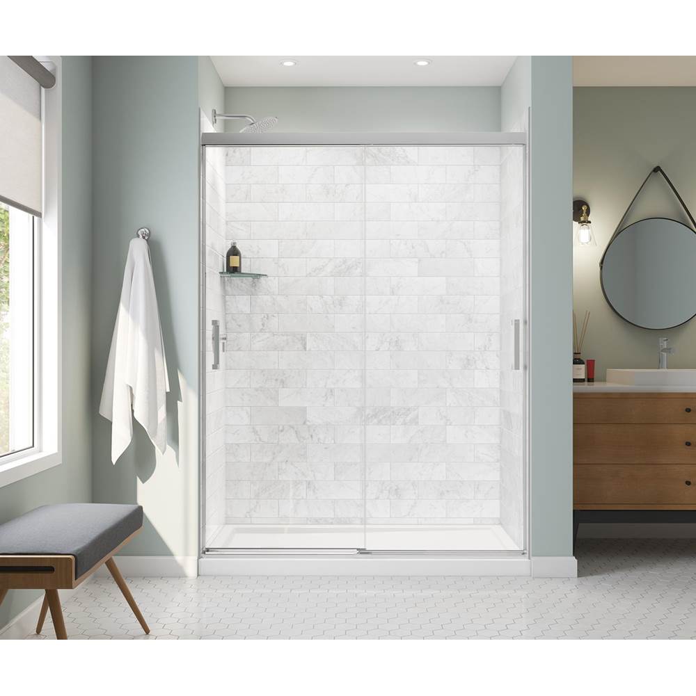 Maax - Incognito 76 56-59 x 76 in. 8mm Bypass Shower Door for Alcove Installation with Clear glass in Chrome