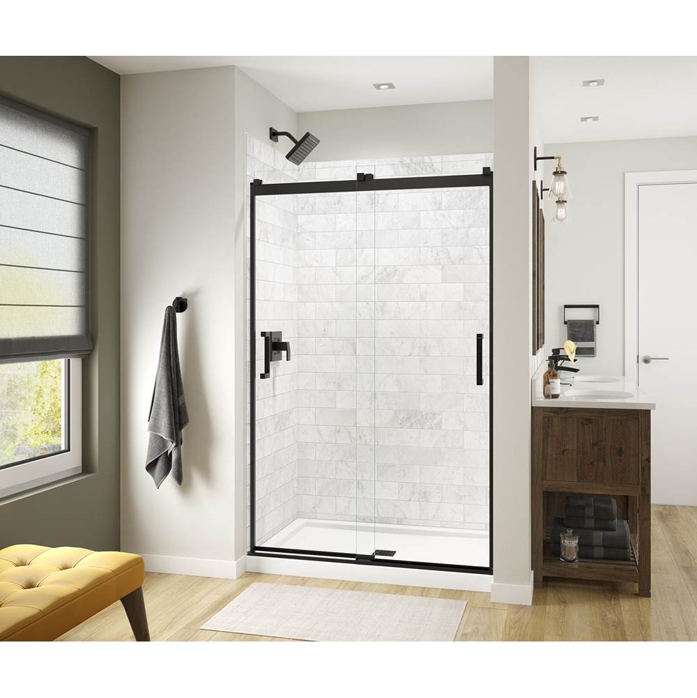 Maax - Revelation Square 44-47 x 70.5-73 in. 6 mm Bypass Shower Door for Alcove Installation with Clear glass in Matte Black