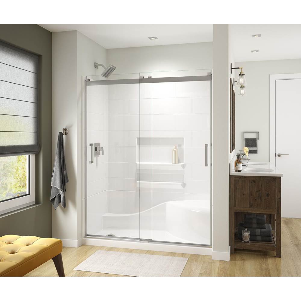 Maax - Revelation Square 56-59 x 70.5-73 in. 6 mm Bypass Shower Door for Alcove Installation with Clear glass in Chrome