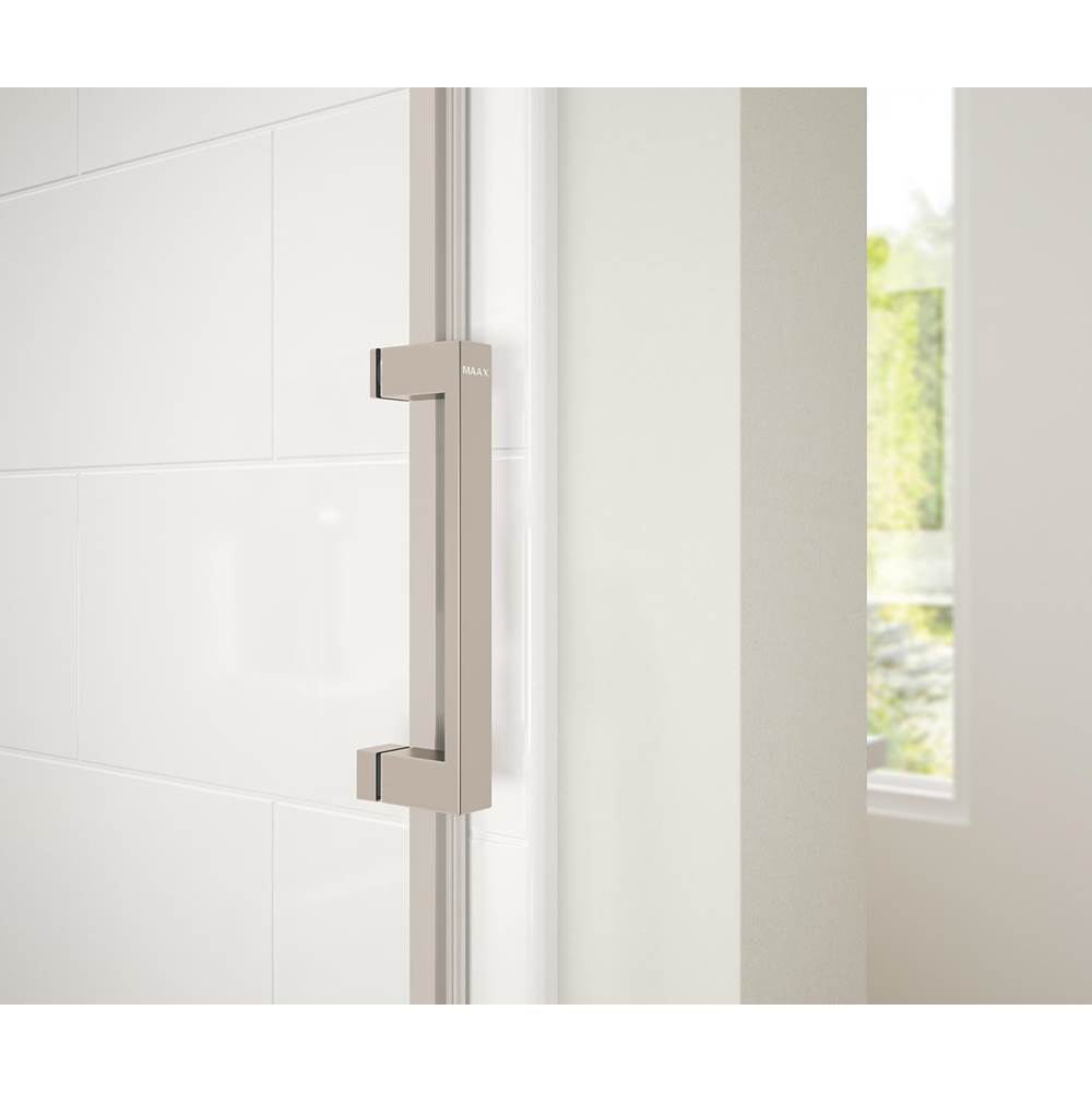 Revelation Square 56-59 x 70.5-73 in. 6 mm Bypass Shower Door for Alcove Installation with Clear glass in Brushed Nickel
