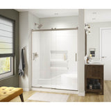 Maax - Revelation Square 56-59 x 70.5-73 in. 6 mm Bypass Shower Door for Alcove Installation with Clear glass in Brushed Nickel