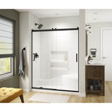 Maax - Revelation Square 56-59 x 70.5-73 in. 6 mm Bypass Shower Door for Alcove Installation with Clear glass in Matte Black