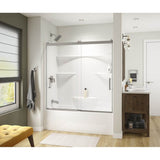 Maax - Revelation Square 56-59 x 56.75-59.25 in. 6 mm Bypass Tub Door for Alcove Installation with Clear glass in Chrome