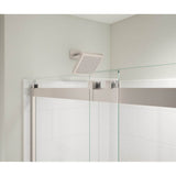 Revelation Square 56-59 x 56.75-59.25 in. 6 mm Bypass Tub Door for Alcove Installation with Clear glass in Brushed Nickel