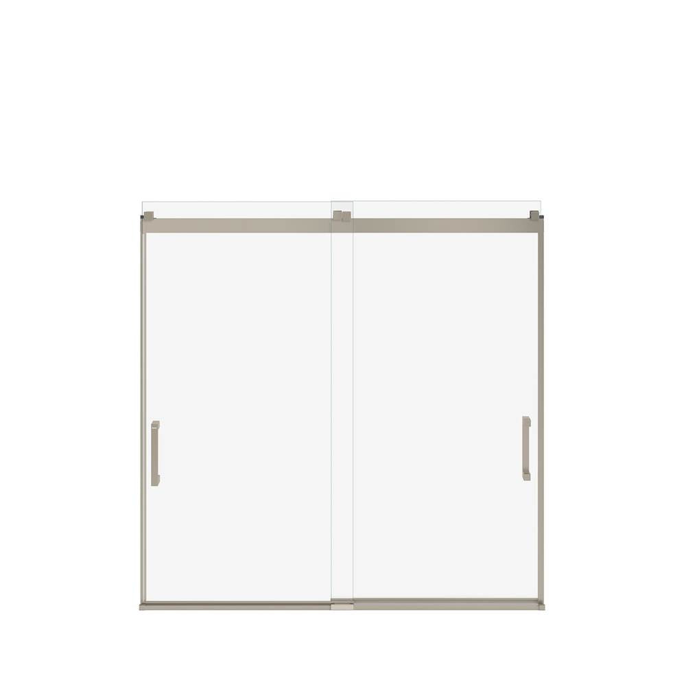 Revelation Square 56-59 x 56.75-59.25 in. 6 mm Bypass Tub Door for Alcove Installation with Clear glass in Brushed Nickel