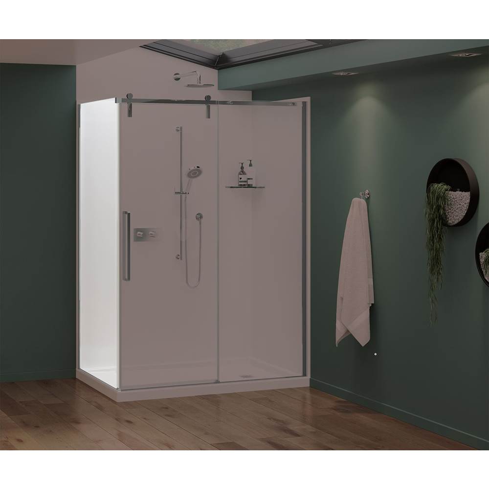 Maax - Nebula Return Panel for 36 in. Base with Clear glass in Chrome