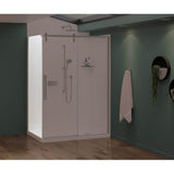Maax - Nebula Return Panel for 36 in. Base with Clear glass in Brushed Nickel