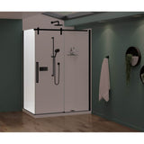 Maax - Nebula Return Panel for 36 in. Base with Clear glass in Matte Black