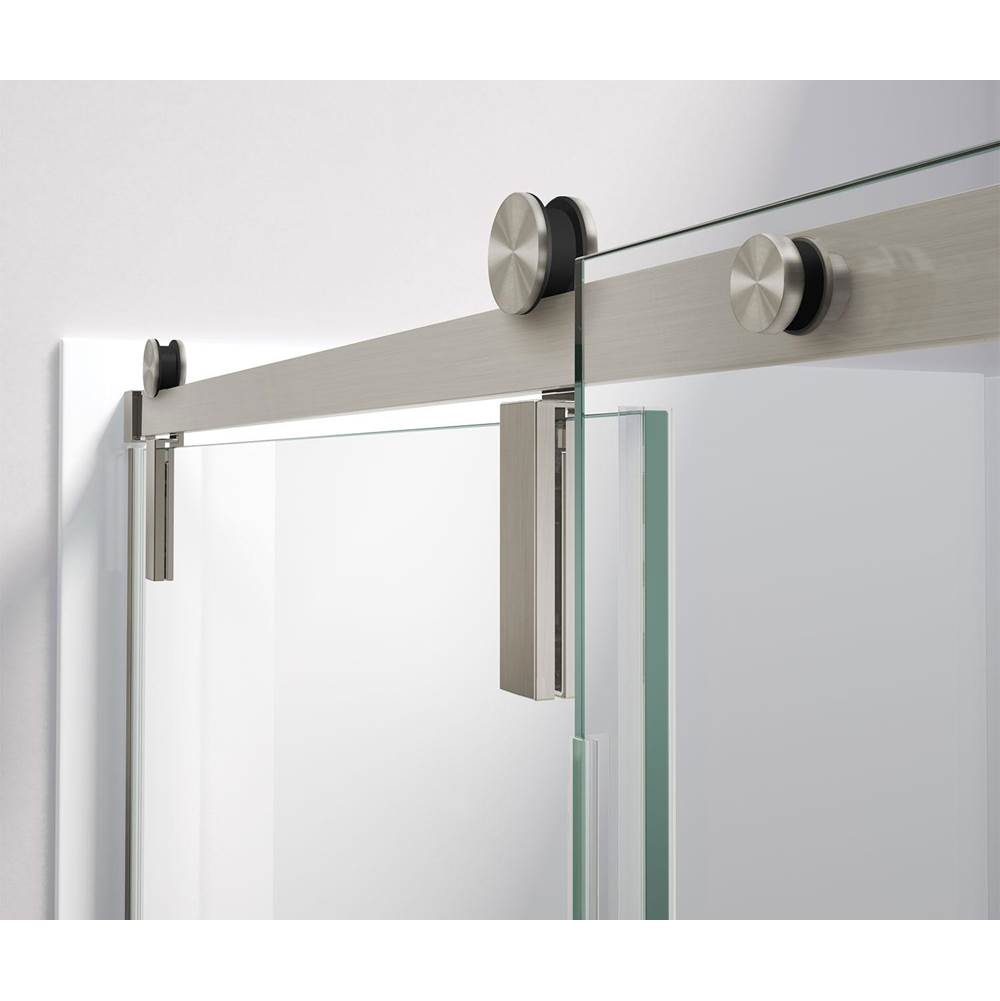 Nebula 44.5-46.5 x 78.75 in. 8mm Sliding Shower Door for Alcove Installation with Clear glass in Brushed Nickel