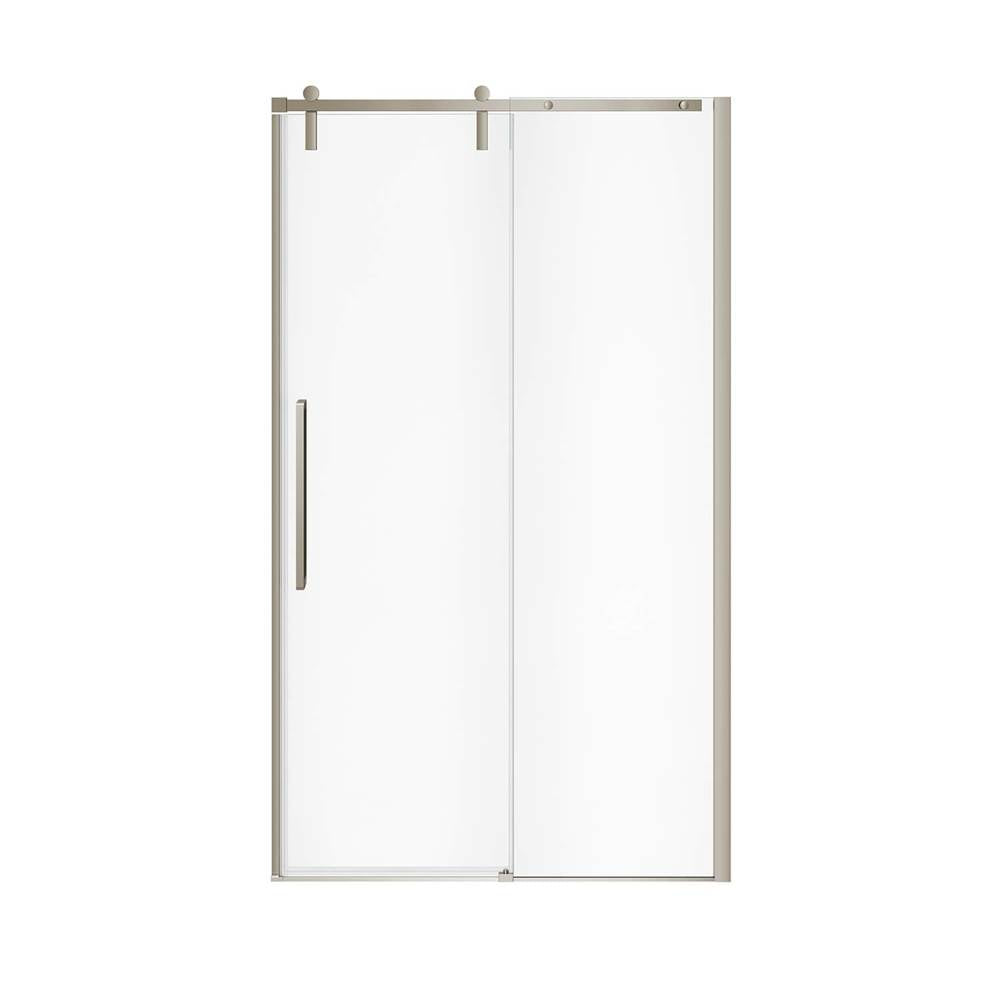 Nebula 44.5-46.5 x 78.75 in. 8mm Sliding Shower Door for Alcove Installation with Clear glass in Brushed Nickel