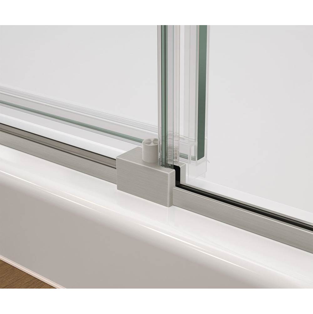 Nebula 44.5-46.5 x 78.75 in. 8mm Sliding Shower Door for Alcove Installation with Clear glass in Brushed Nickel