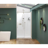 Maax - Nebula 44.5-46.5 x 78.75 in. 8mm Sliding Shower Door for Alcove Installation with Clear glass in Brushed Nickel