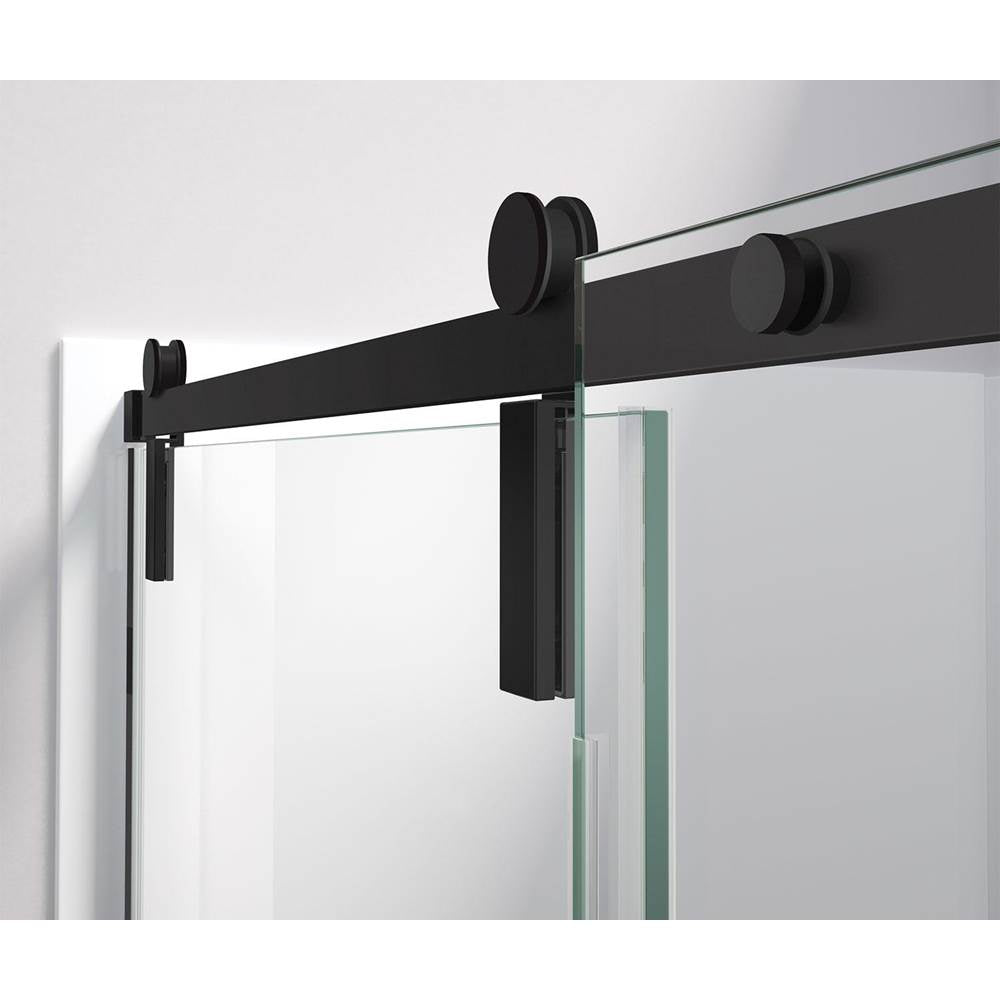Nebula 44.5-46.5 x 78.75 in. 8mm Sliding Shower Door for Alcove Installation with Clear glass in Matte Black