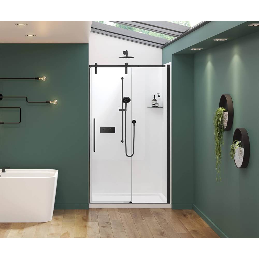 Maax - Nebula 44.5-46.5 x 78.75 in. 8mm Sliding Shower Door for Alcove Installation with Clear glass in Matte Black