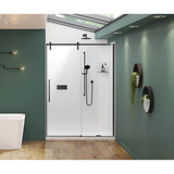 Maax - Nebula 56.5-58.5 x 78.75 in. 8mm Sliding Shower Door for Alcove Installation with Clear glass in Matte Black