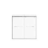 Duel 56-59 x 55.5-59 in. 8 mm Bypass Tub Door for Alcove Installation with Clear glass in Chrome