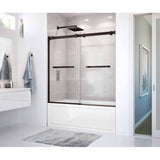 Maax - Duel 56-59 x 55.5-59 in. 8 mm Bypass Tub Door for Alcove Installation with Clear glass in Dark Bronze