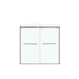 Duel 56-59 x 55.5-59 in. 8 mm Bypass Tub Door for Alcove Installation with Clear glass in Brushed Nickel