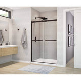 Maax - Duel 44-47 x 70.5-74 in. 8 mm Bypass Shower Door for Alcove Installation with Clear glass in Dark Bronze