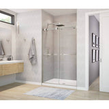 Maax - Duel 44-47 x 70.5-74 in. 8 mm Bypass Shower Door for Alcove Installation with Clear glass in Brushed Nickel
