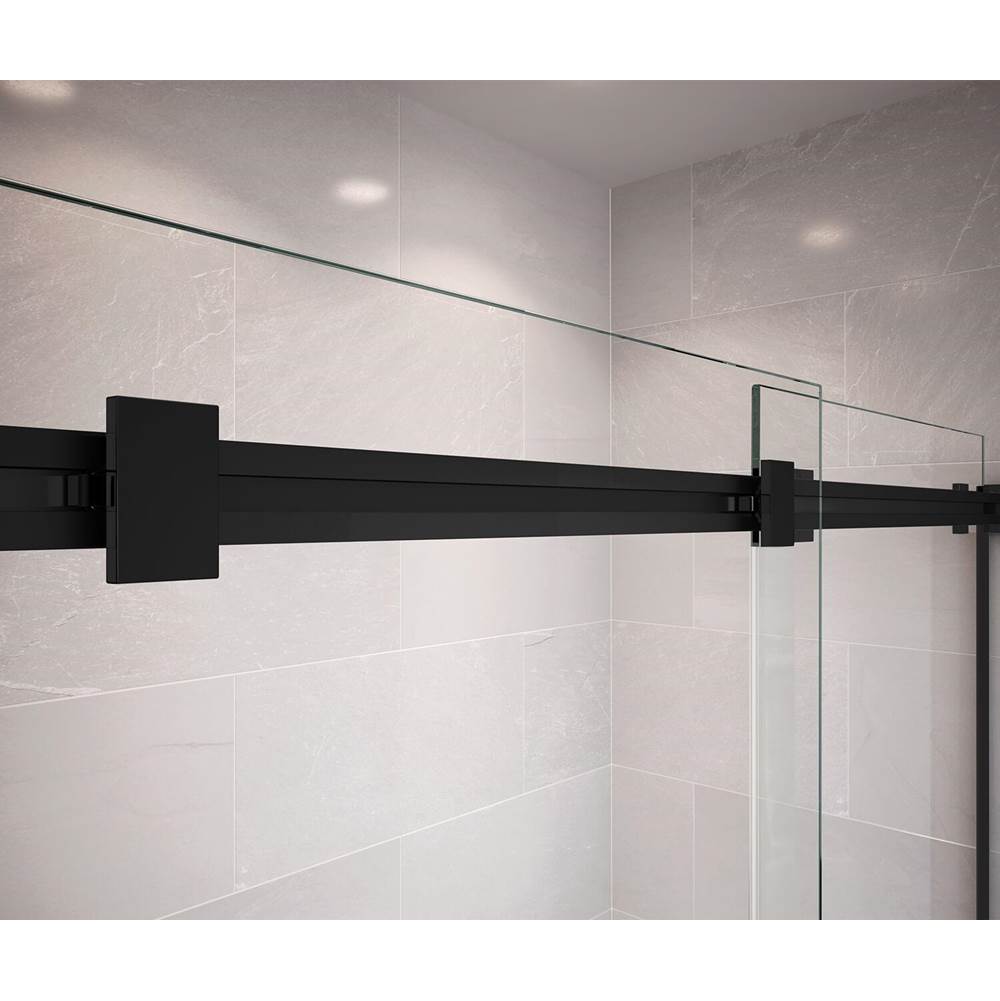 Duel 44-47 x 70.5-74 in. 8 mm Bypass Shower Door for Alcove Installation with Clear glass in Matte Black