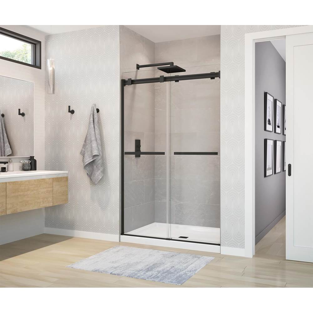 Maax - Duel 44-47 x 70.5-74 in. 8 mm Bypass Shower Door for Alcove Installation with Clear glass in Matte Black
