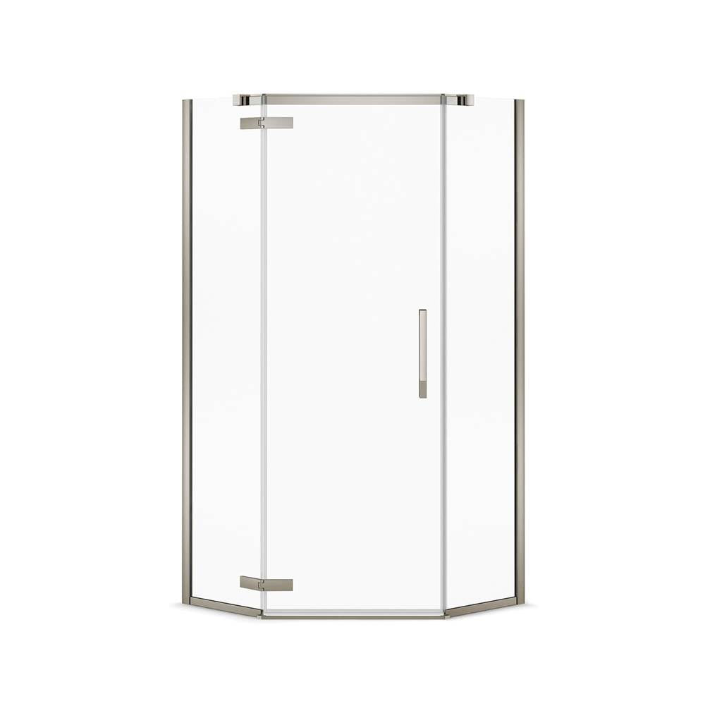 Link Neo-angle 38 x 38 x 75 in. 8mm Pivot Shower Door for Corner Installation with Clear glass in Brushed Nickel