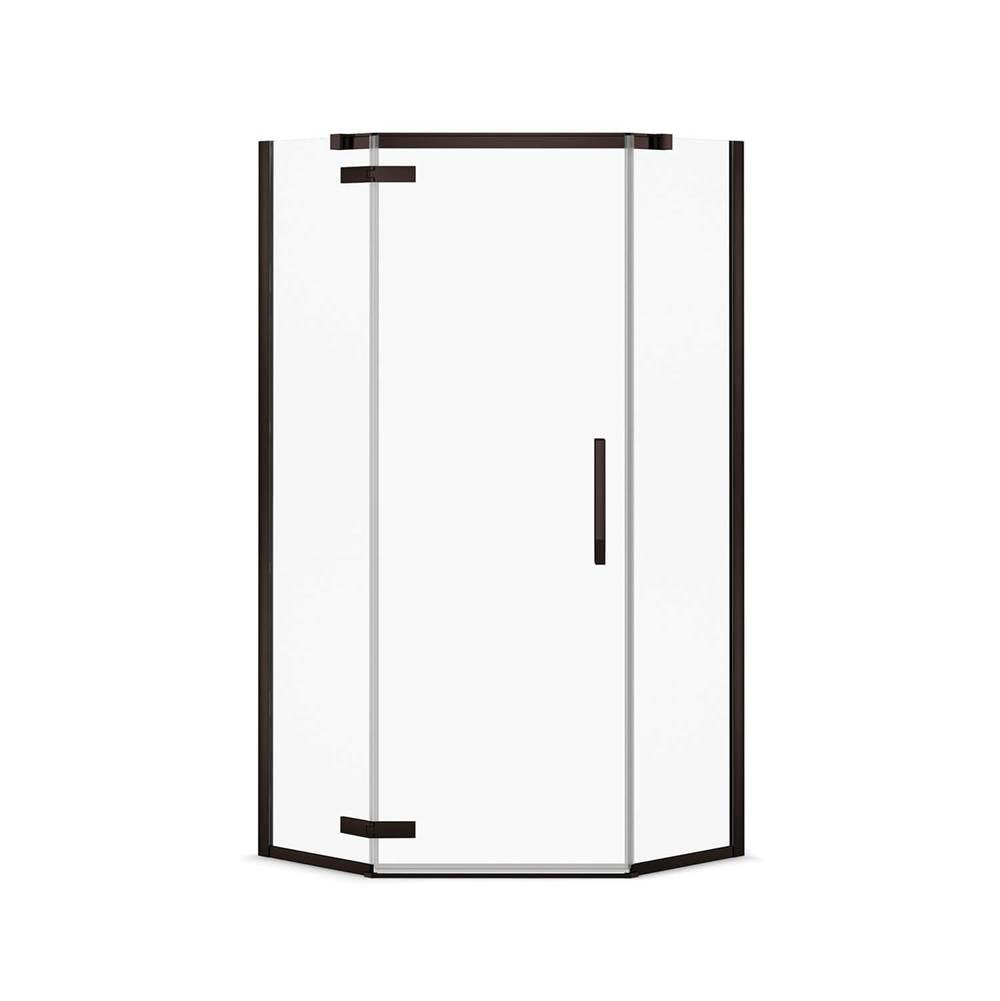 Link Neo-angle 40 x 40 x 75 in. 8mm Pivot Shower Door for Corner Installation with Clear glass in Dark Bronze