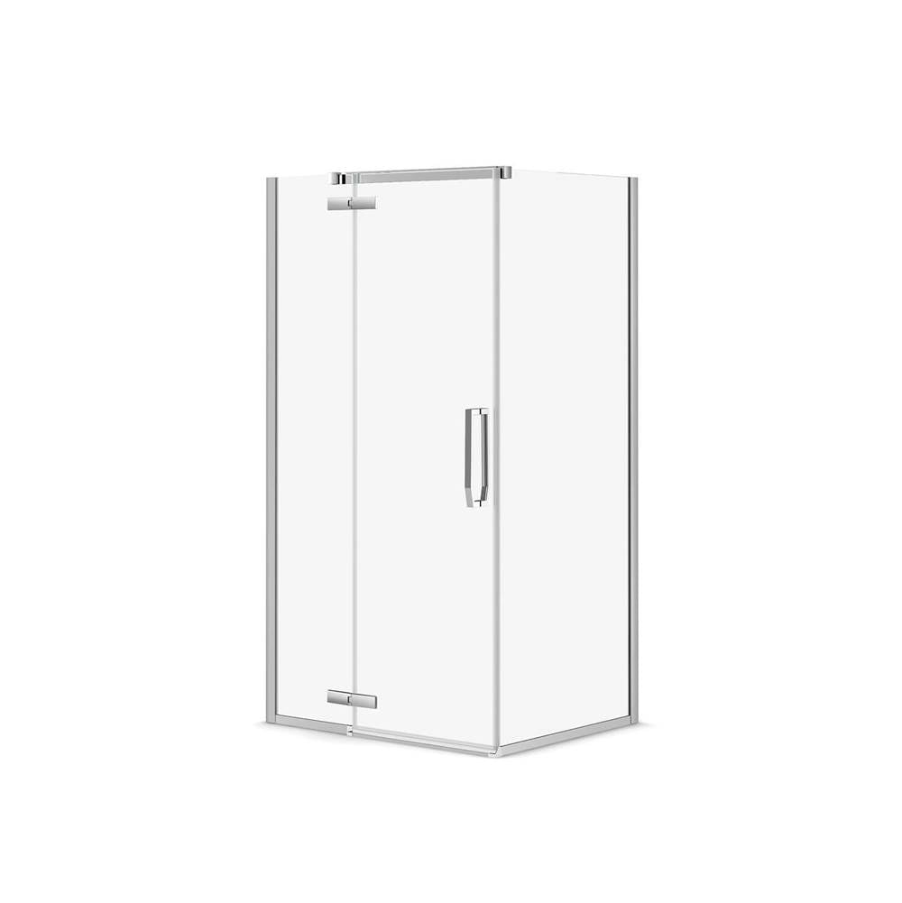 Link Rectangular 42 x 34 x 75 in. 8mm Pivot Shower Door for Corner Installation with Clear glass in Chrome