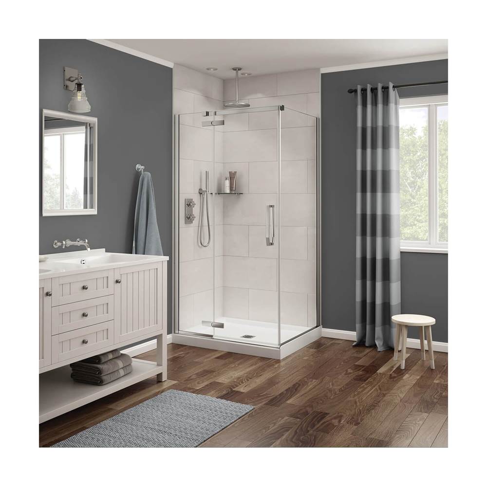 Maax - Link Rectangular 42 x 34 x 75 in. 8mm Pivot Shower Door for Corner Installation with Clear glass in Chrome