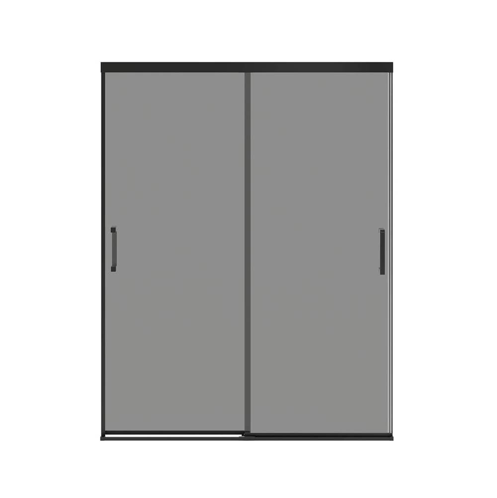 Incognito 76 Smoke 56-59 x 76 in. 8mm Bypass Shower Door for Alcove Installation with Light Smoke glass in Matte Black