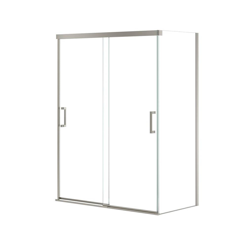Incognito 76 Return Panel for 32 in. Base with Clear glass in Brushed Nickel