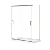 Incognito 76 Return Panel for 32 in. Base with Clear glass in Brushed Nickel