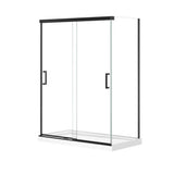 Incognito 76 Return Panel for 32 in. Base with Clear glass in Matte Black