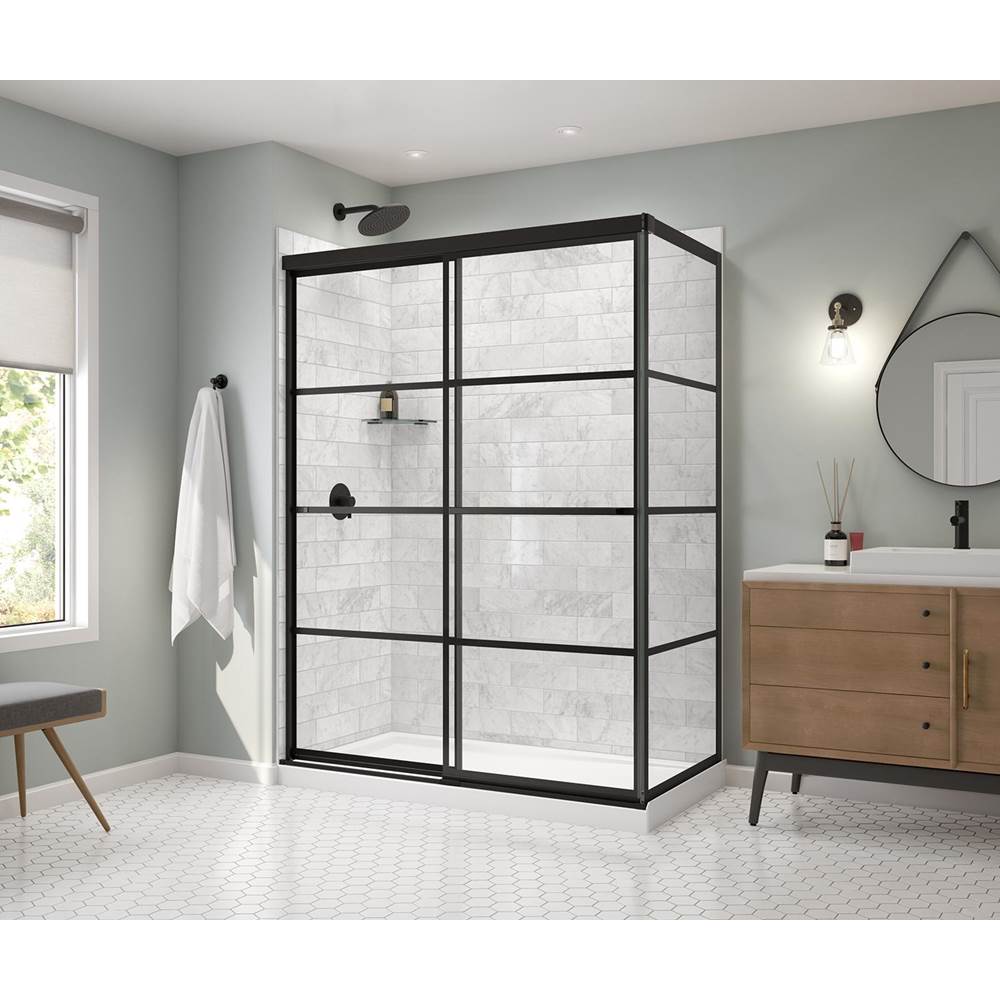 Incognito 76 Return Panel for 32 in. Base with Shaker glass in Matte Black