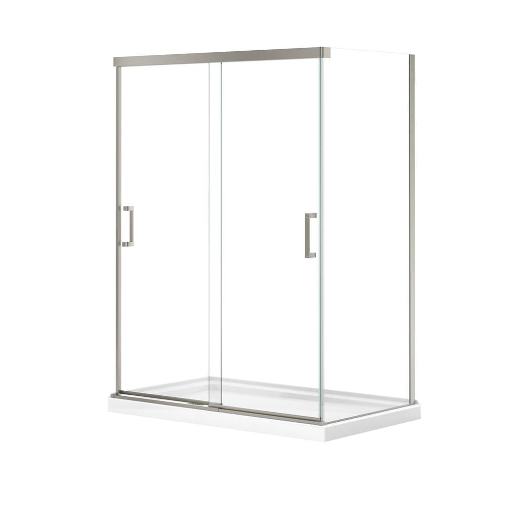 Incognito 76 Return Panel for 36 in. Base with Clear glass in Brushed Nickel