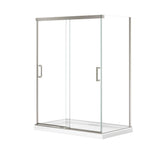 Incognito 76 Return Panel for 36 in. Base with Clear glass in Brushed Nickel