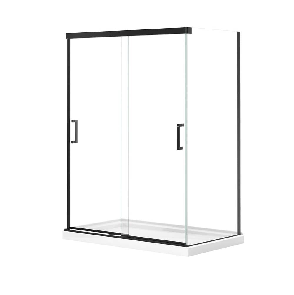 Incognito 76 Return Panel for 36 in. Base with Clear glass in Matte Black