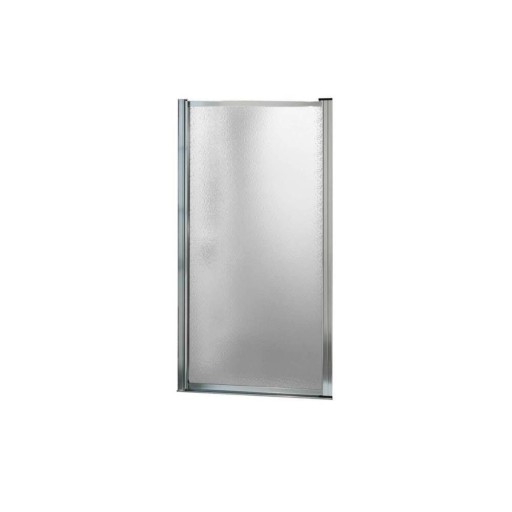 Pivolok 33-34.75 x 64.5 in. Pivot Shower Door for Alcove Installation with Raindrop glass in Chrome