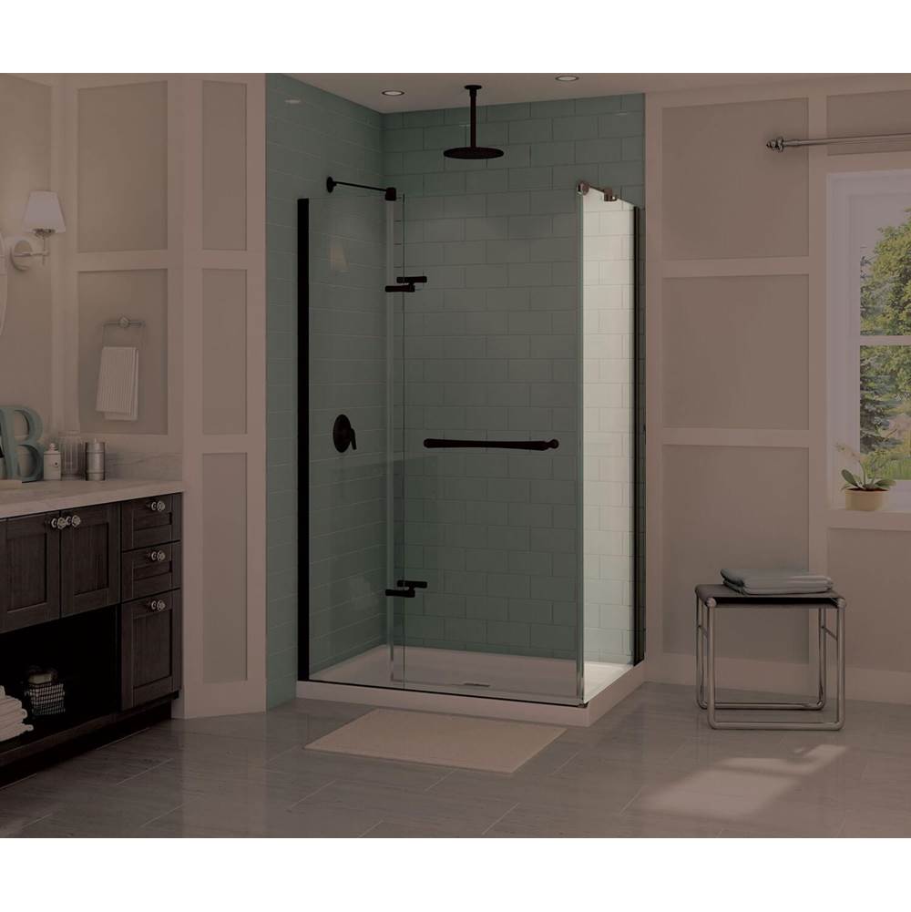 Maax - Reveal 71 Return Panel for 34 in. Base with Clear glass in Dark Bronze