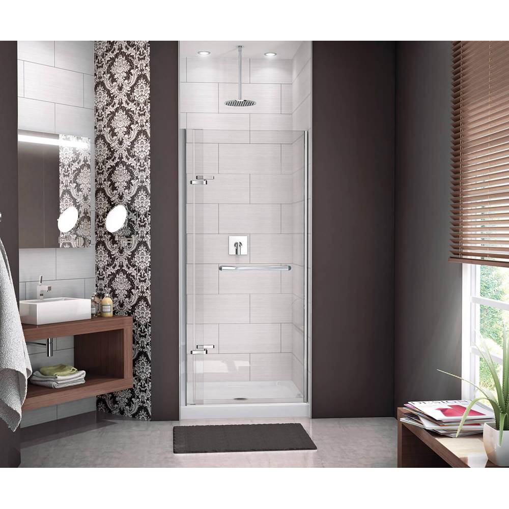 Maax - Reveal 71 32.5-35.5 x 71.5 in. 8mm Pivot Shower Door for Alcove Installation with Clear glass in Chrome