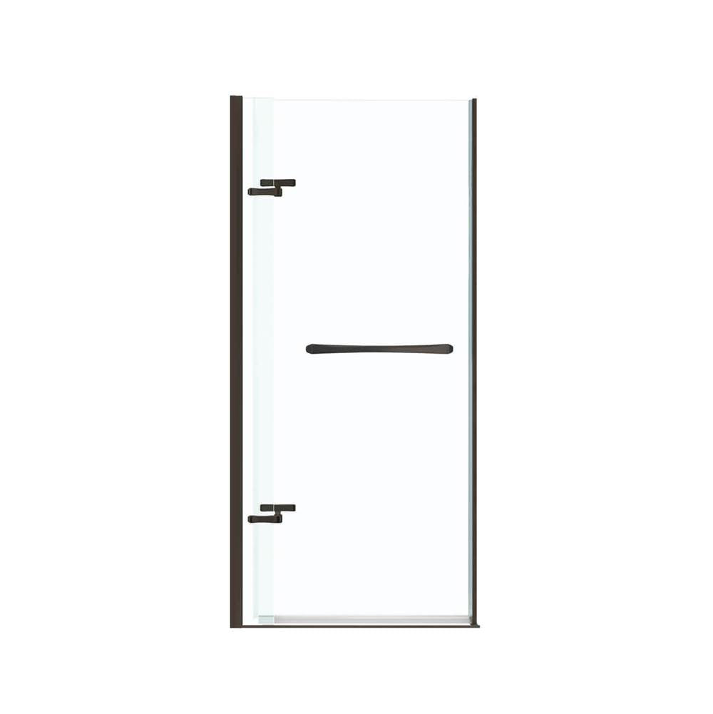 Reveal 71 32.5-35.5 x 71.5 in. 8mm Pivot Shower Door for Alcove Installation with Clear glass in Dark Bronze